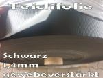Schwarz 2 m x 20 Meter Stärke 1,4 mm gewebeverstärkt Rollenware